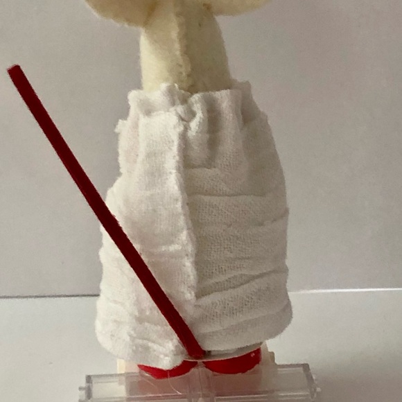 Felt mouse art doll Red Lego flower Bouquet hand-sewn handmade decor - Picture 7 of 8